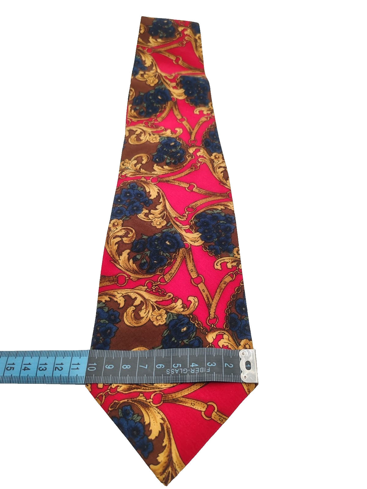 Cravatta GENT'S 100% Seta Vintage Made in Italy Rossa Oro Barocca Cerimonie