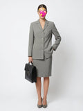 Tailleur Vintage GIL BRET Lana Viscosa Grigio Completo Giacca Gonna Donna Tg 46