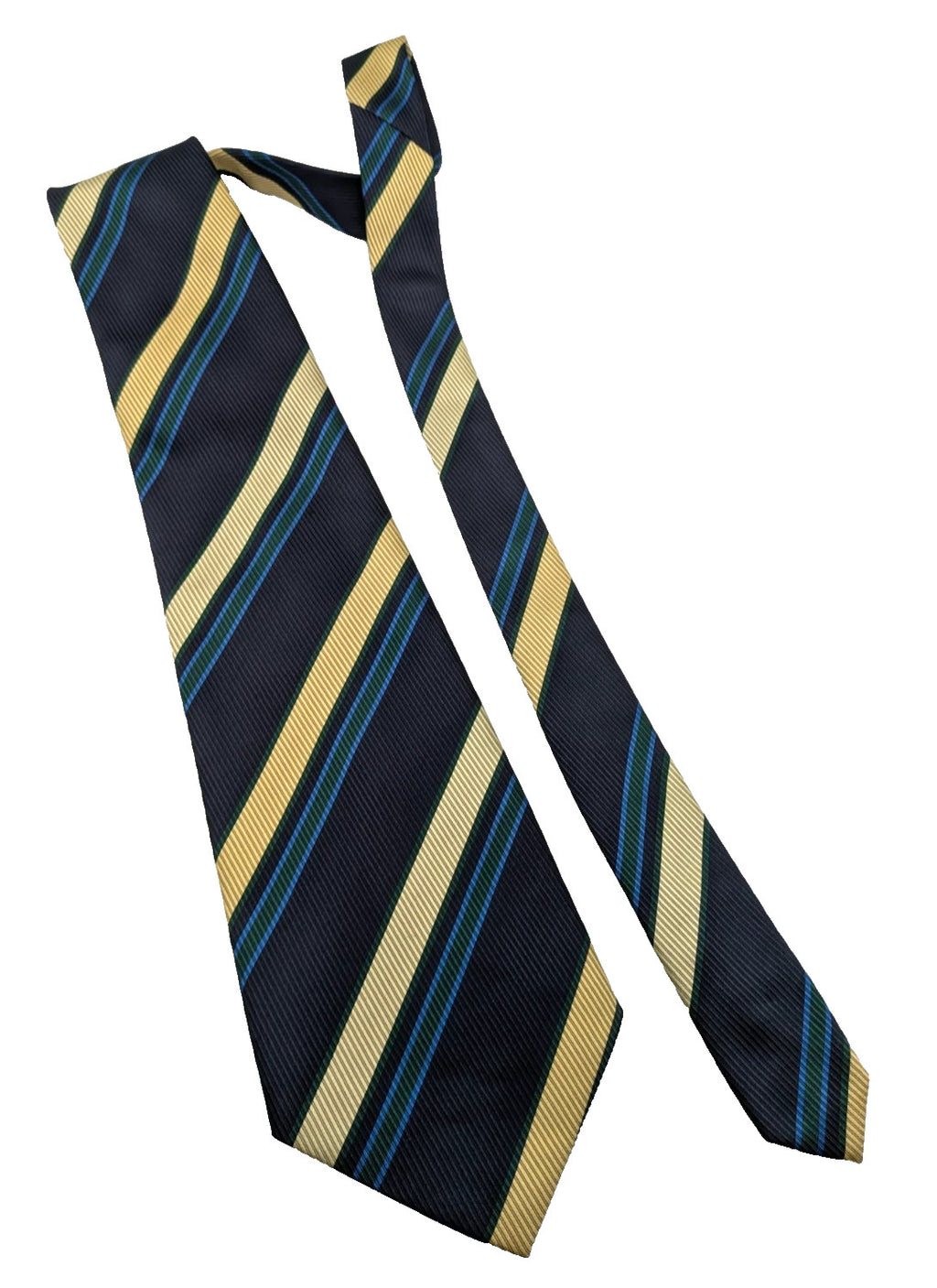 Hardy Amies Cravatta Uomo Blu Navy Righe Regimental Beige Verde Made in Italy 9