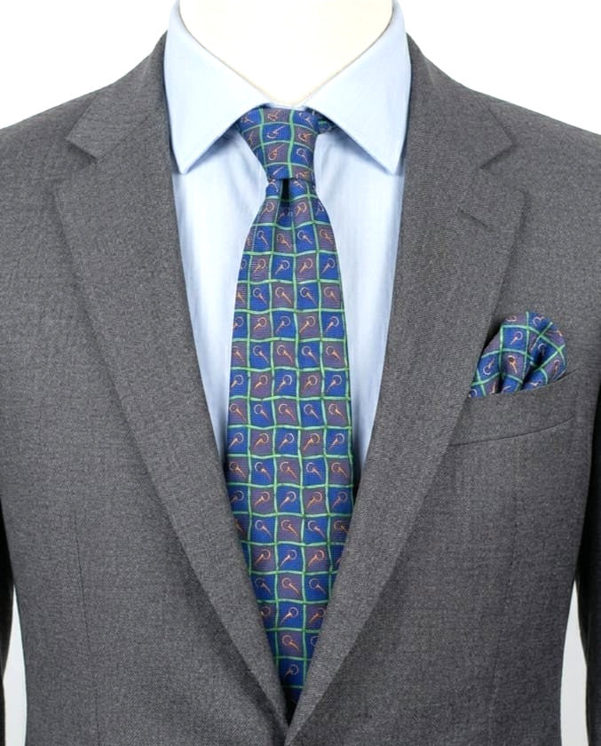 Cravatta DORMER Vintage 100% Seta Blu Verde Oro Made in Italy Luxury Silk Tie 9c