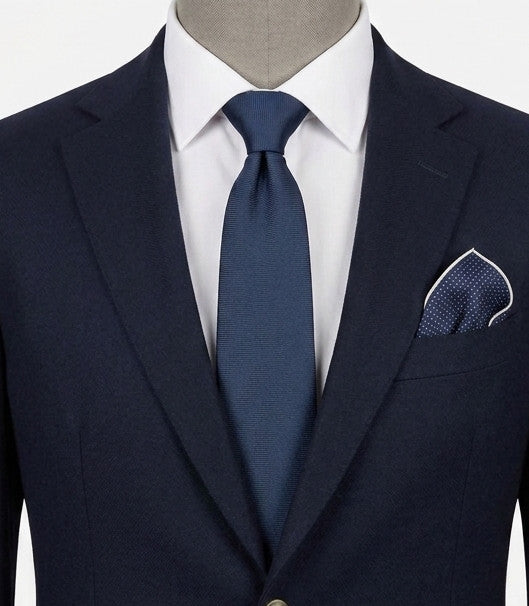 Cravatta Uomo Blu Avio Tinta Unita 100% Seta Made in Italy Elegante e Classica