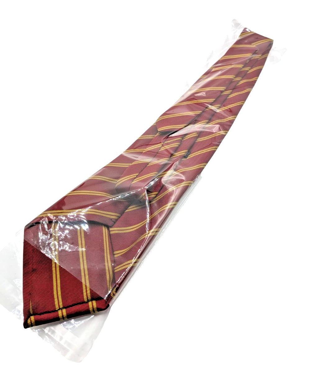 Bordeaux vintage necktie burgundy with gold diagonal stripes, 100% silk, classic regimental style.
