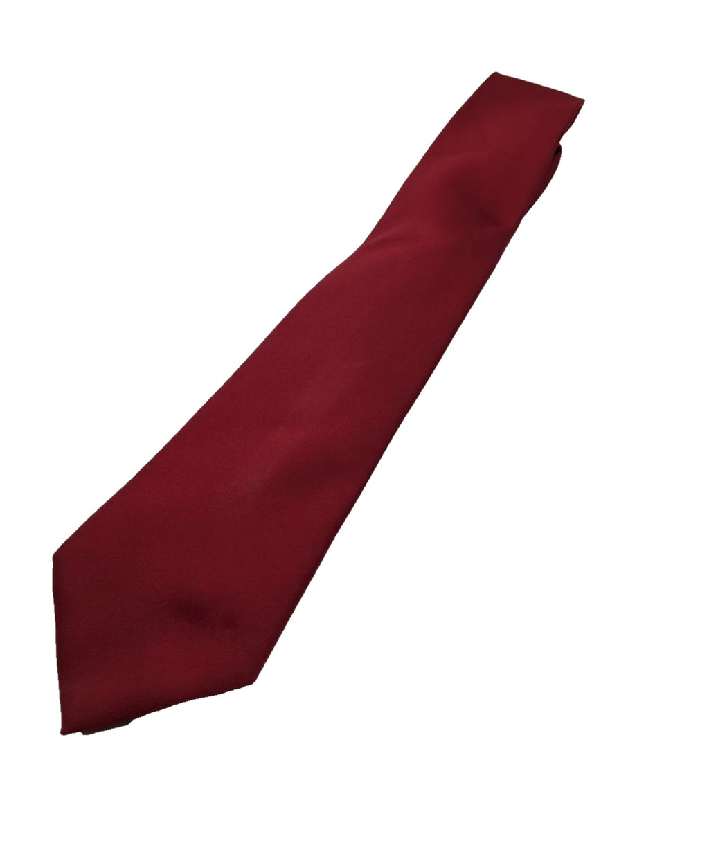 Cravatta Uomo Bordeaux Tinta Unita Elegante 100% Poliestere