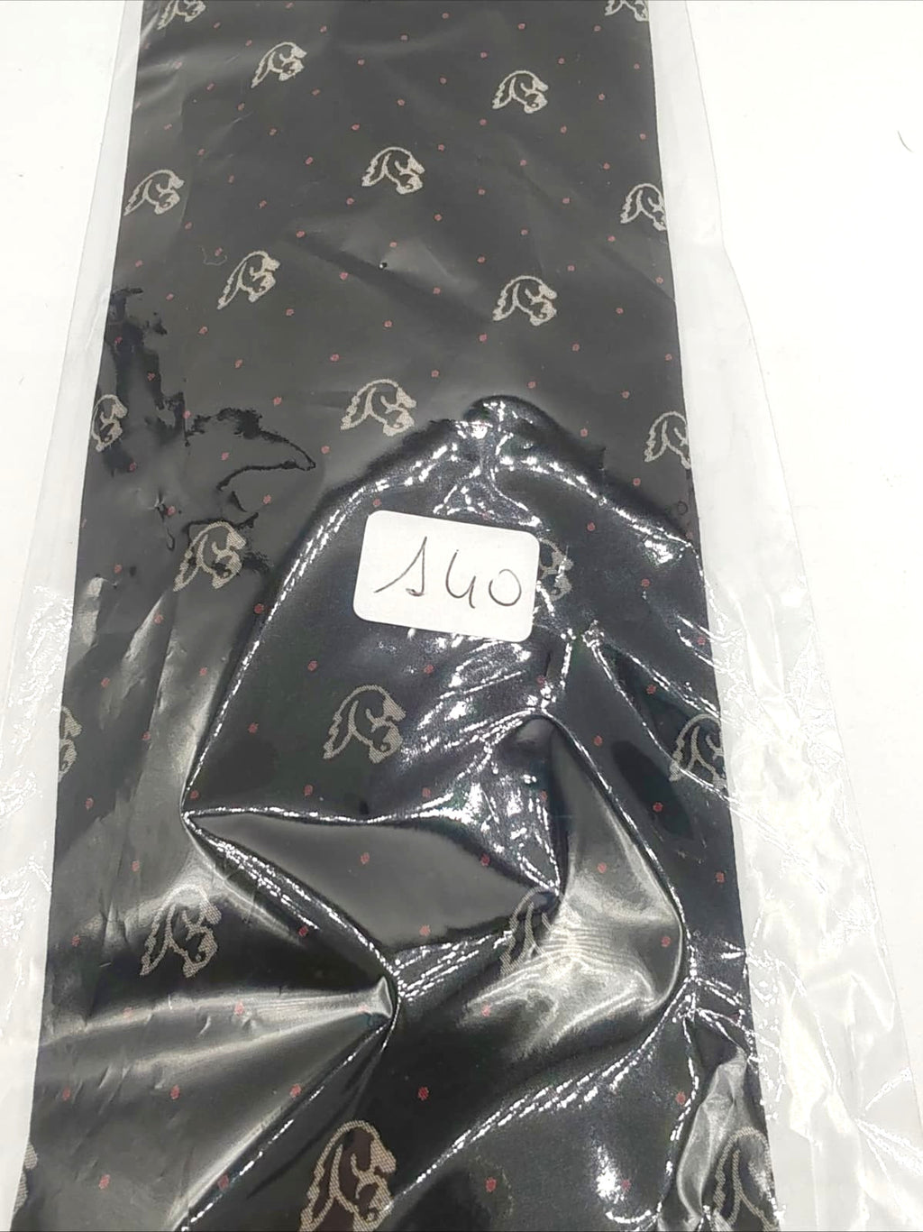 Cravatta PIERRE CARDIN Vintage Seta Blu Pois Rossi Scudieri Silk Tie 9cm Paris