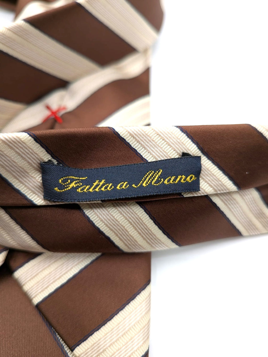 Cravatta Sartoria Canelli 100% Seta Fatta a Mano Made in Italy Righe Marrone