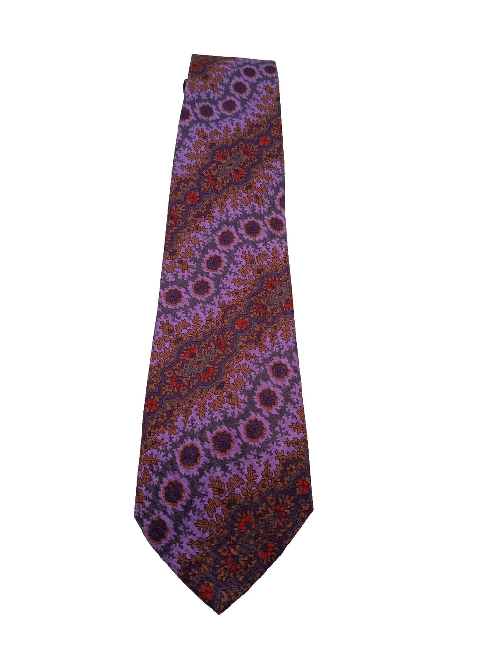 Cravatta Johnny Lambs Milano Vintage 100% Cotone Fantasia Astrale Viola/Bordeaux