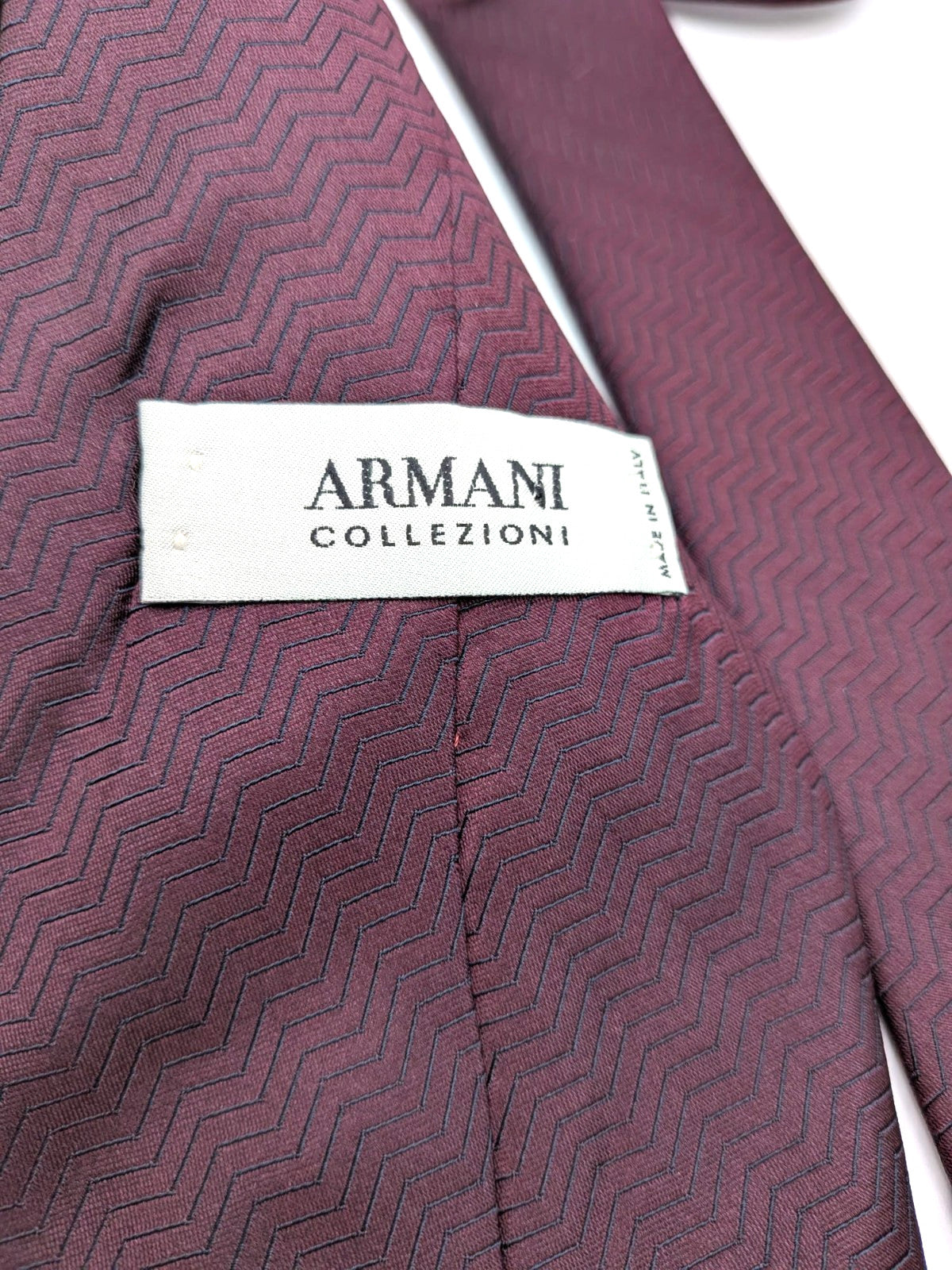 Armani Collezioni Cravatta Uomo 100% Seta Made in Italy Bordeaux Jacquard 9 cm
