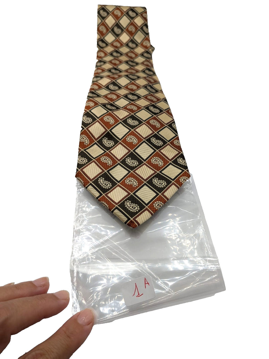 Cravatta Vintage Egon von Furstenberg 100% Seta Made in Italy Paisley Geometrica