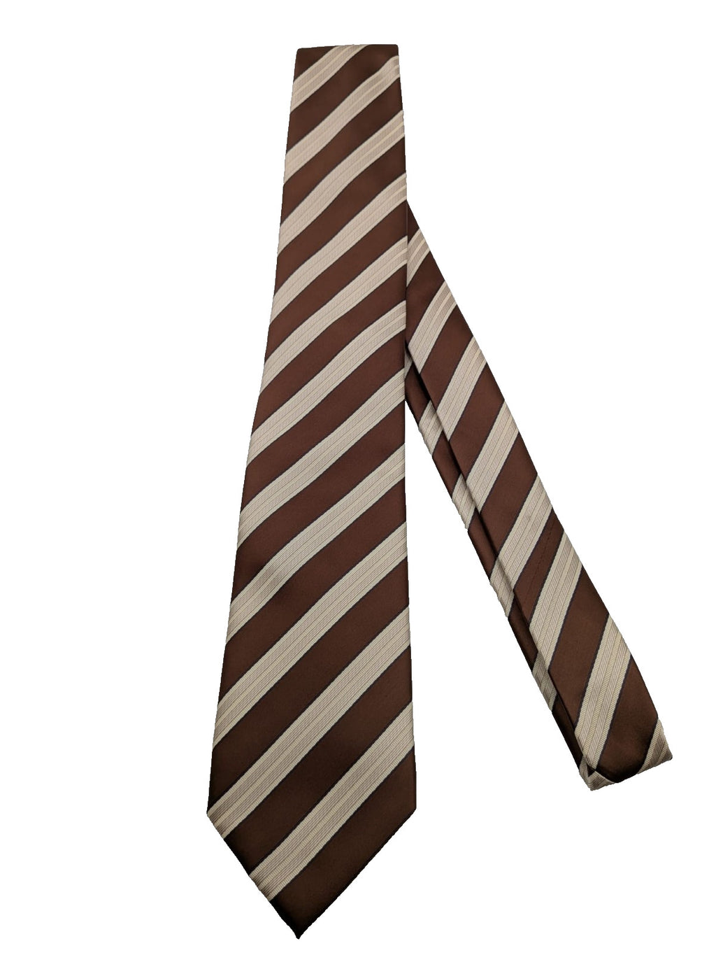 Cravatta Sartoria Canelli 100% Seta Fatta a Mano Made in Italy Righe Marrone