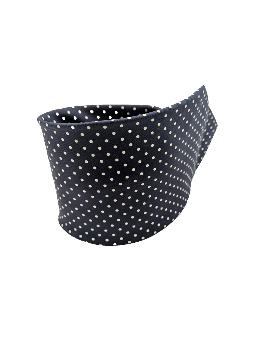 Cravatta Uomo 100% Seta Blu Navy Pois Bianchi Made in Italy Elegante Classica 8