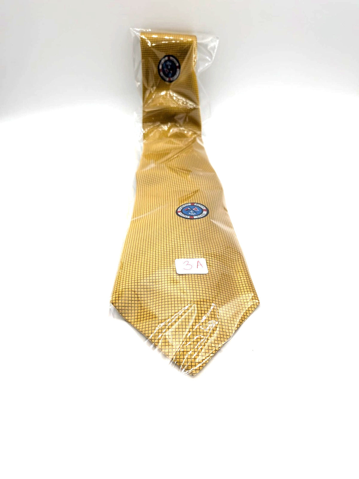 Cravatta Vintage 100% Seta Made in Italy Newport Beach Club Oro Nautica Ricamo