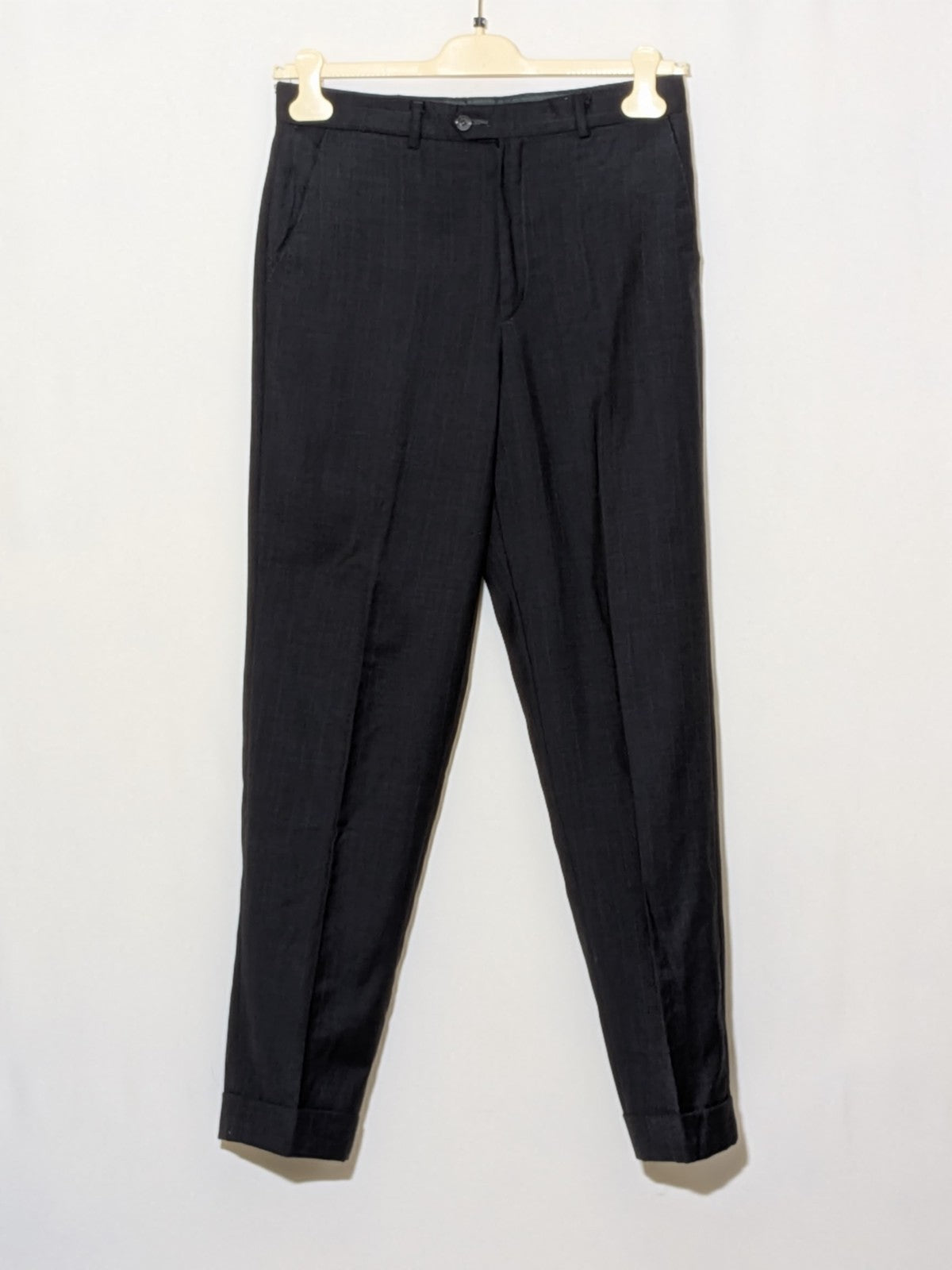 Abito Uomo Vintage Pura Lana Vergine Grigio Antracite Gessato Tg 46/48 Italy