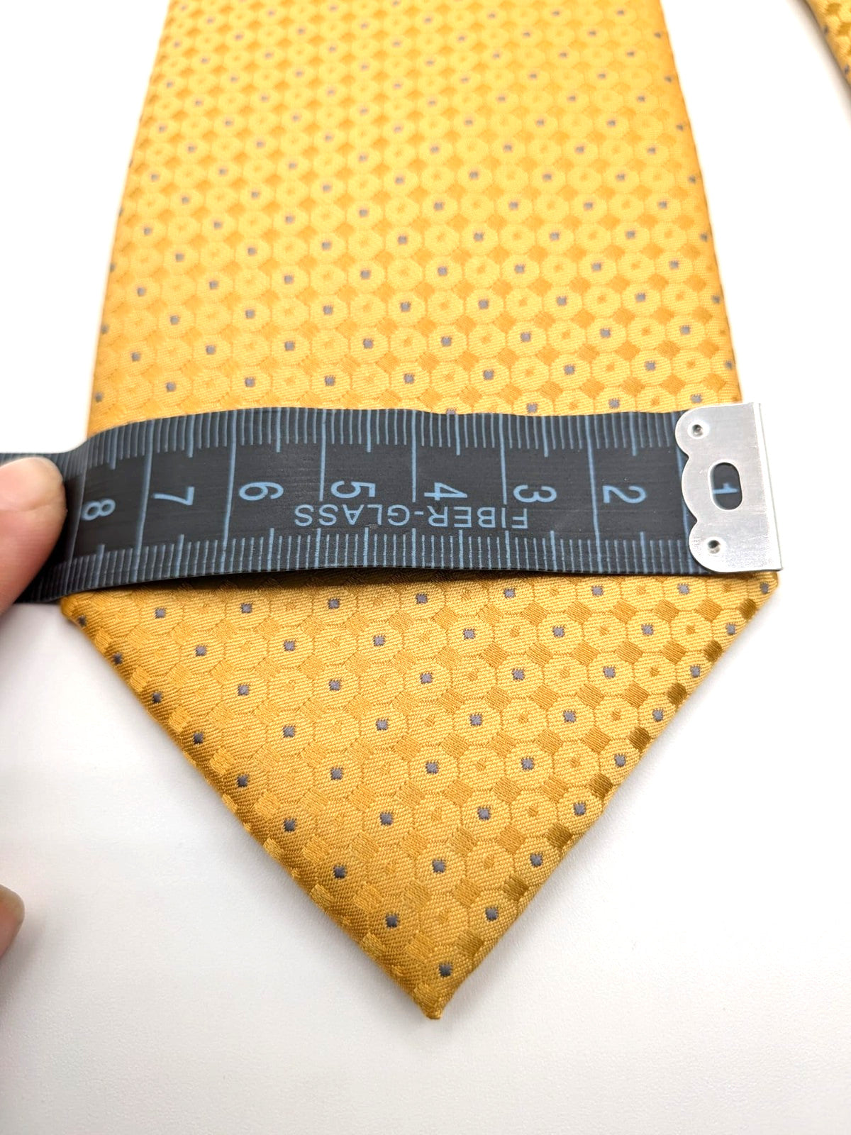 Cravatte Cravatta Uomo Oro Senape Fantasi Geometrica Elegante Made Italy vintage