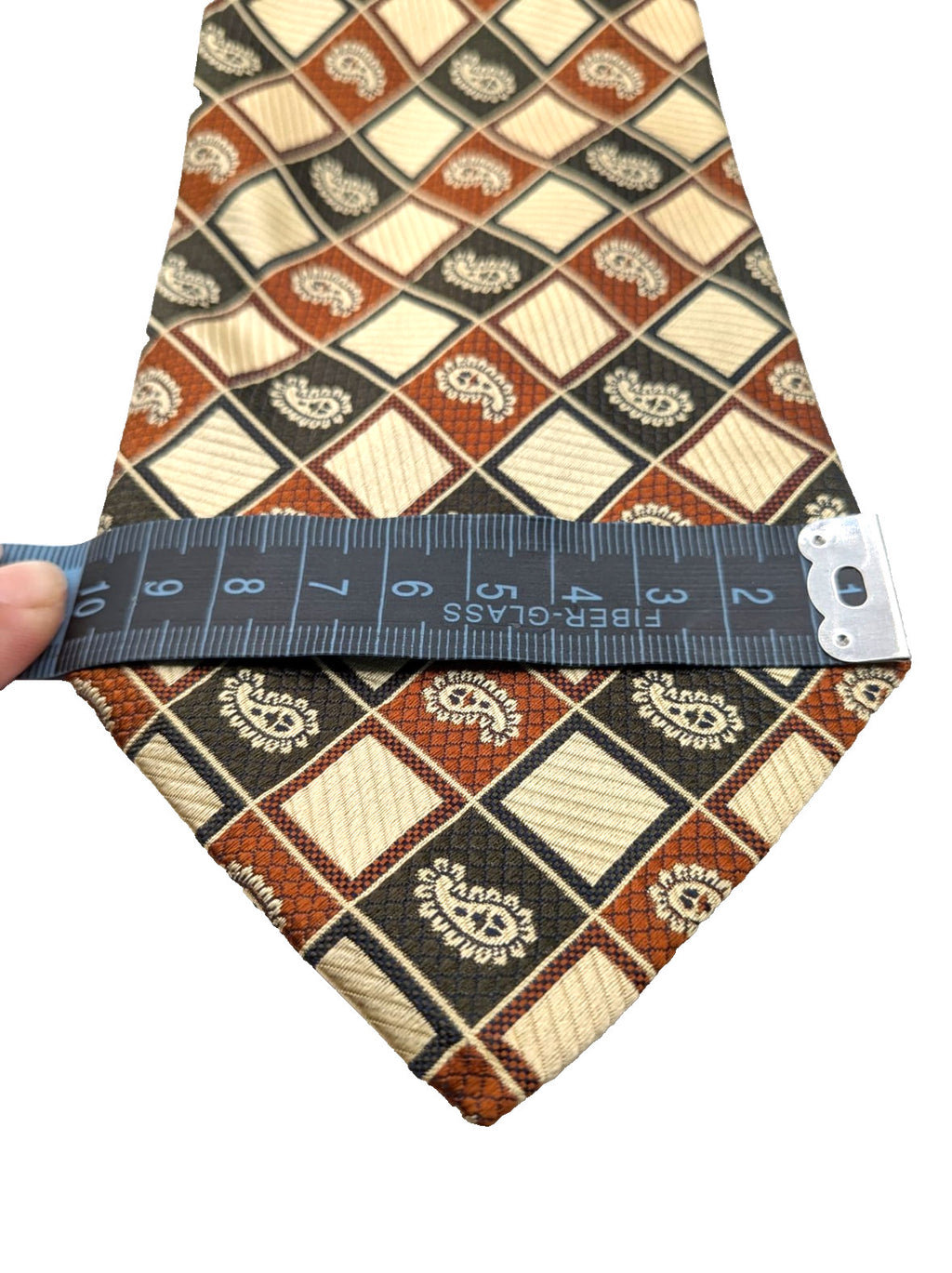 Cravatta Vintage Egon von Furstenberg 100% Seta Made in Italy Paisley Geometrica