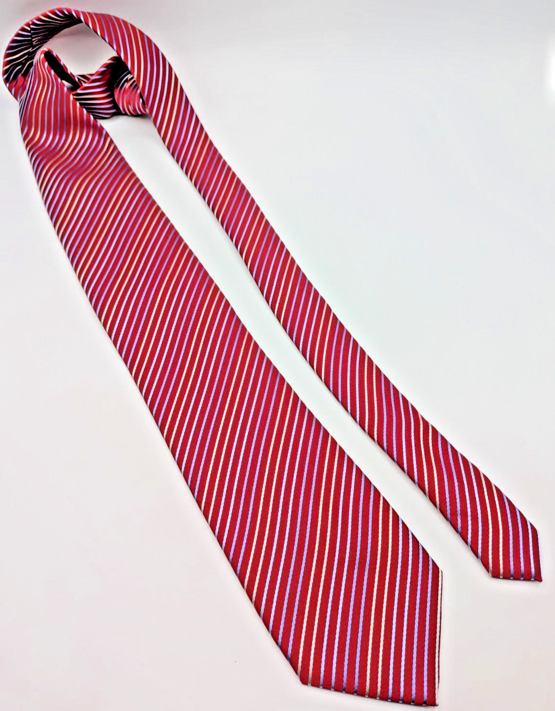 NAVA Cravatta Uomo Lavorazione a Mano Bordeaux Righe Regimental Made in Italy 8,