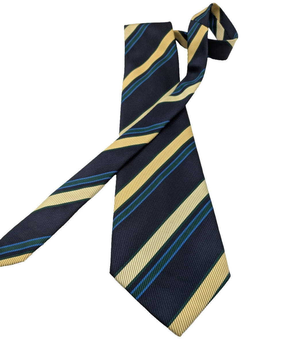 Hardy Amies Cravatta Uomo Blu Navy Righe Regimental Beige Verde Made in Italy 9