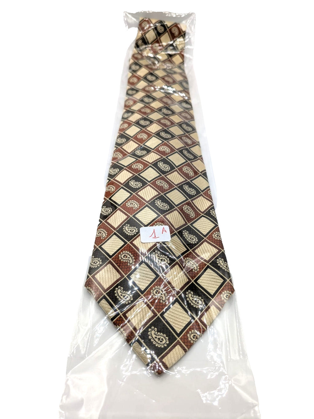 Cravatta Vintage Egon von Furstenberg 100% Seta Made in Italy Paisley Geometrica