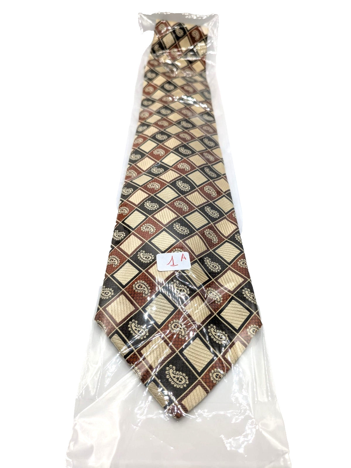Cravatta Vintage Egon von Furstenberg 100% Seta Made in Italy Paisley Geometrica