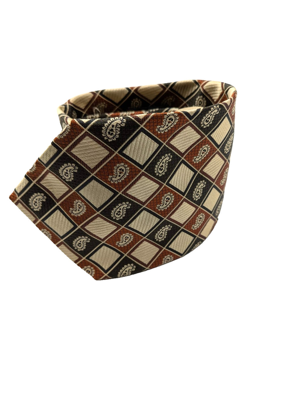 Cravatta Vintage Egon von Furstenberg 100% Seta Made in Italy Paisley Geometrica