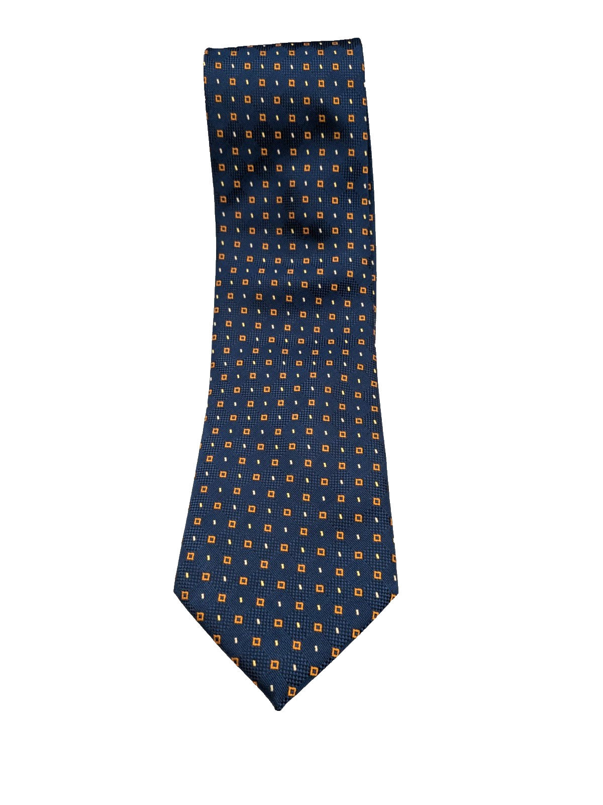 Cravatta KUVE Uomo Blu Fantasia Micro Geometrica Elegante Business 100% Polieste