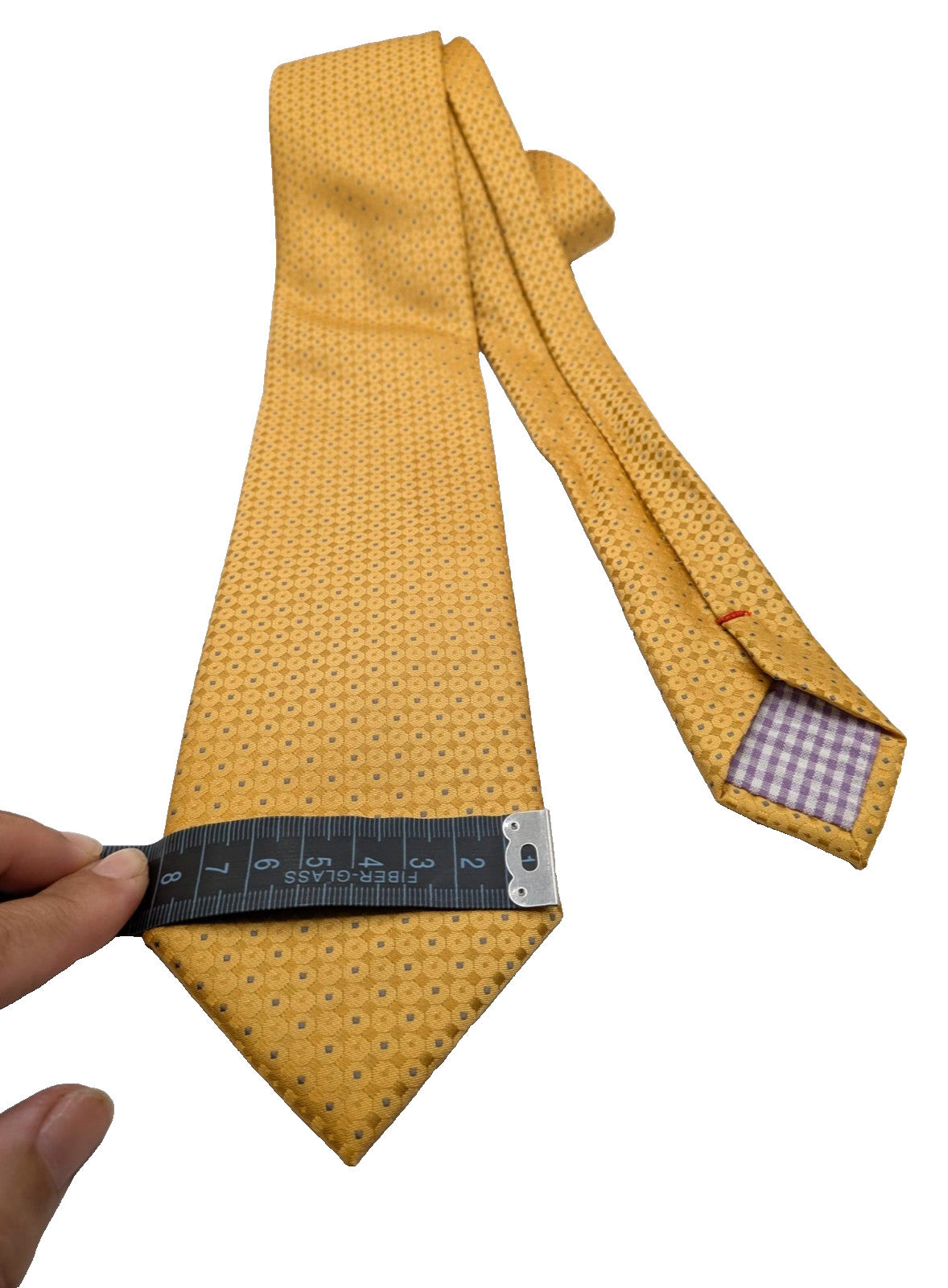 Cravatte Cravatta Uomo Oro Senape Fantasi Geometrica Elegante Made Italy vintage