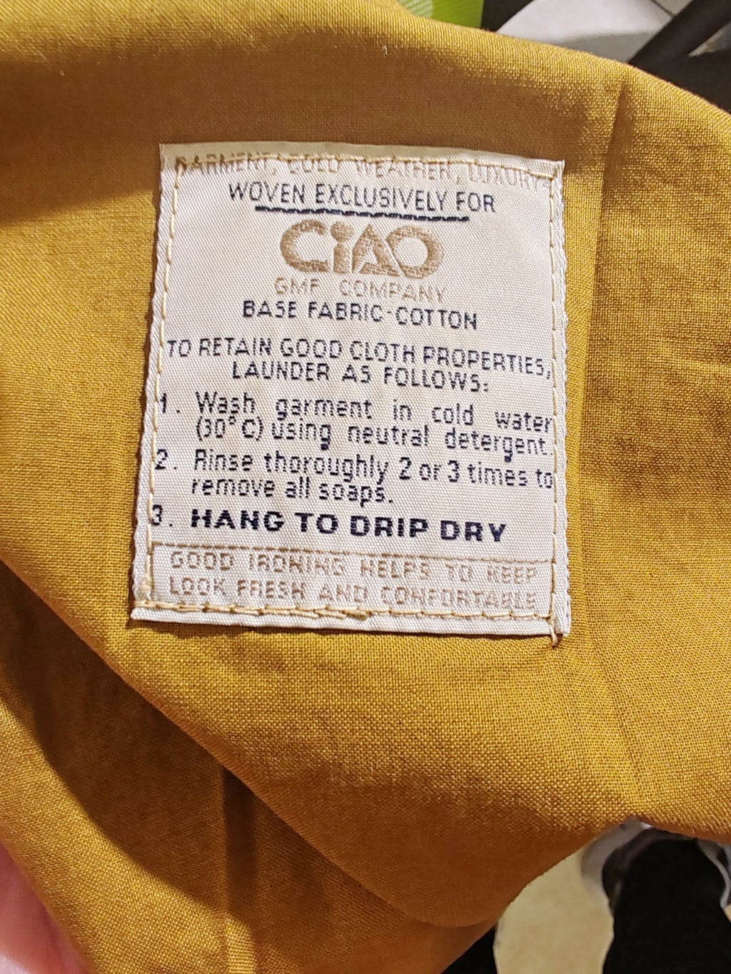 Trench Vintage CIAO GMF 1957 Uomo Cotone Tabacco Taglia 46 Made in Italy Classic