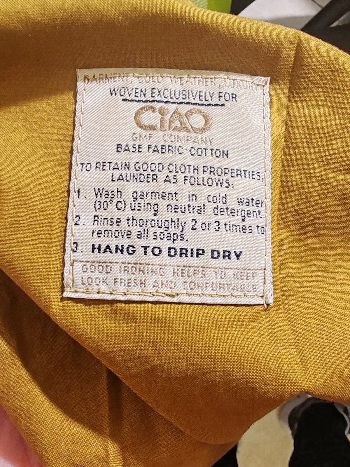 Trench Vintage CIAO GMF 1957 Uomo Cotone Tabacco Taglia 46 Made in Italy Classic