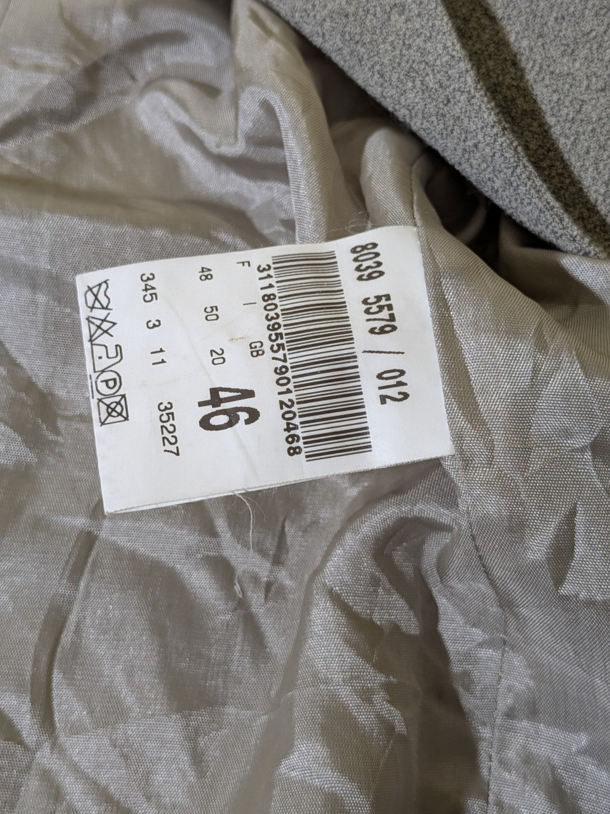 Tailleur Vintage GIL BRET Lana Viscosa Grigio Completo Giacca Gonna Donna Tg 46