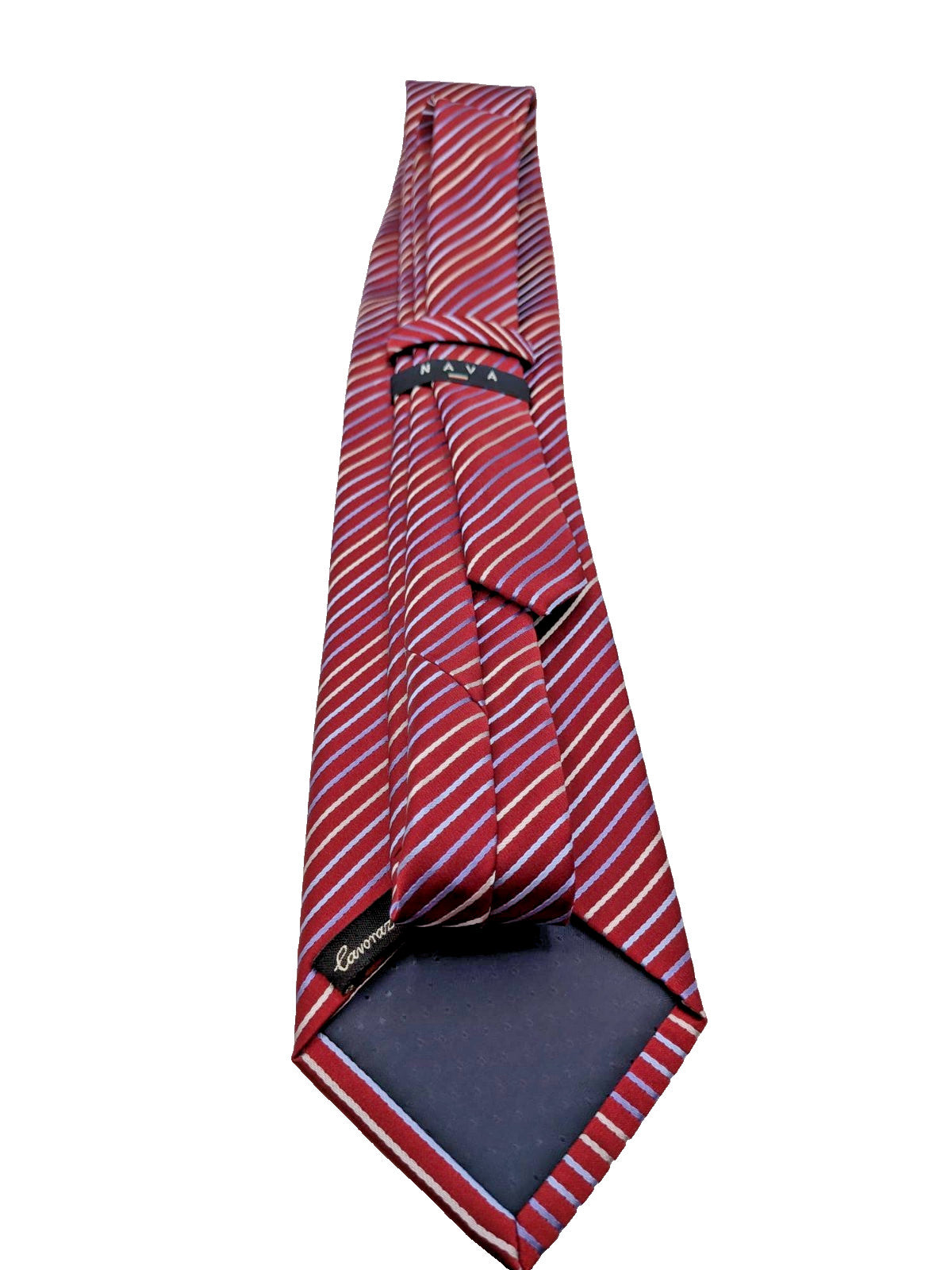 NAVA Cravatta Uomo Lavorazione a Mano Bordeaux Righe Regimental Made in Italy 8,