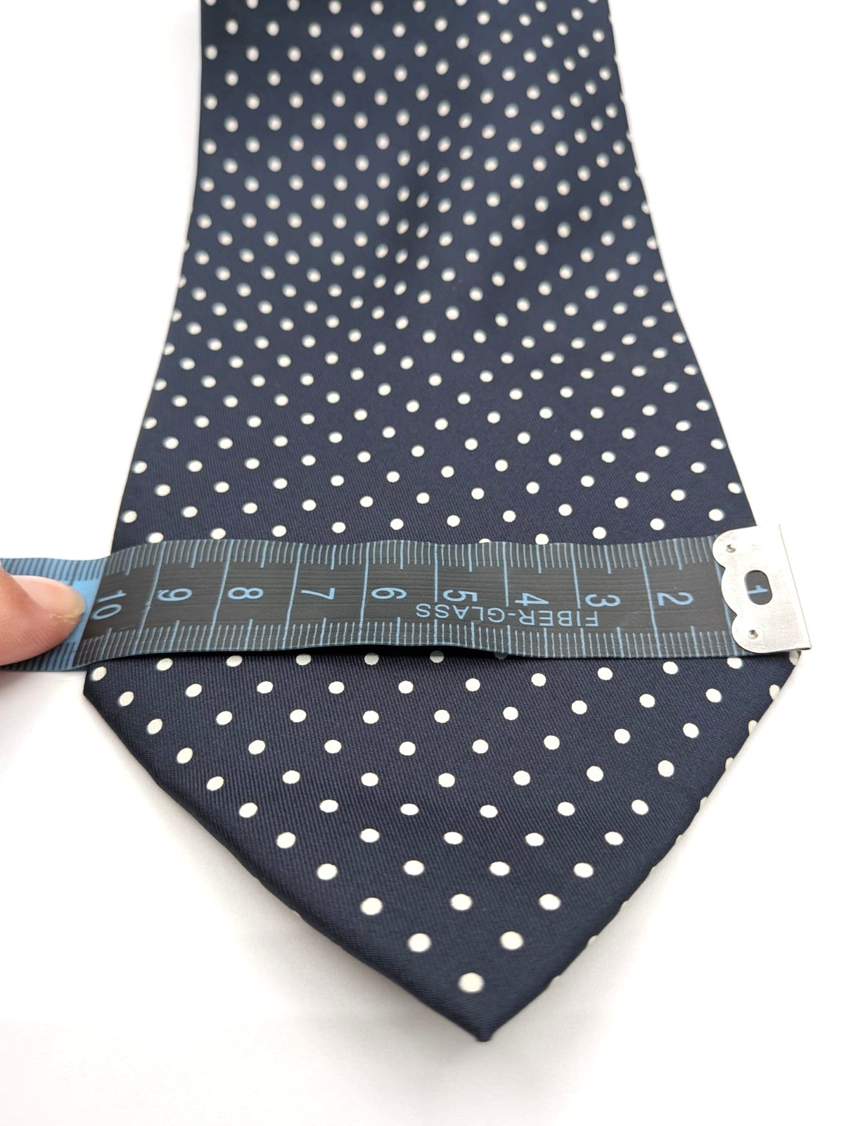 Cravatta Uomo 100% Seta Blu Navy Pois Bianchi Made in Italy Elegante Classica 8