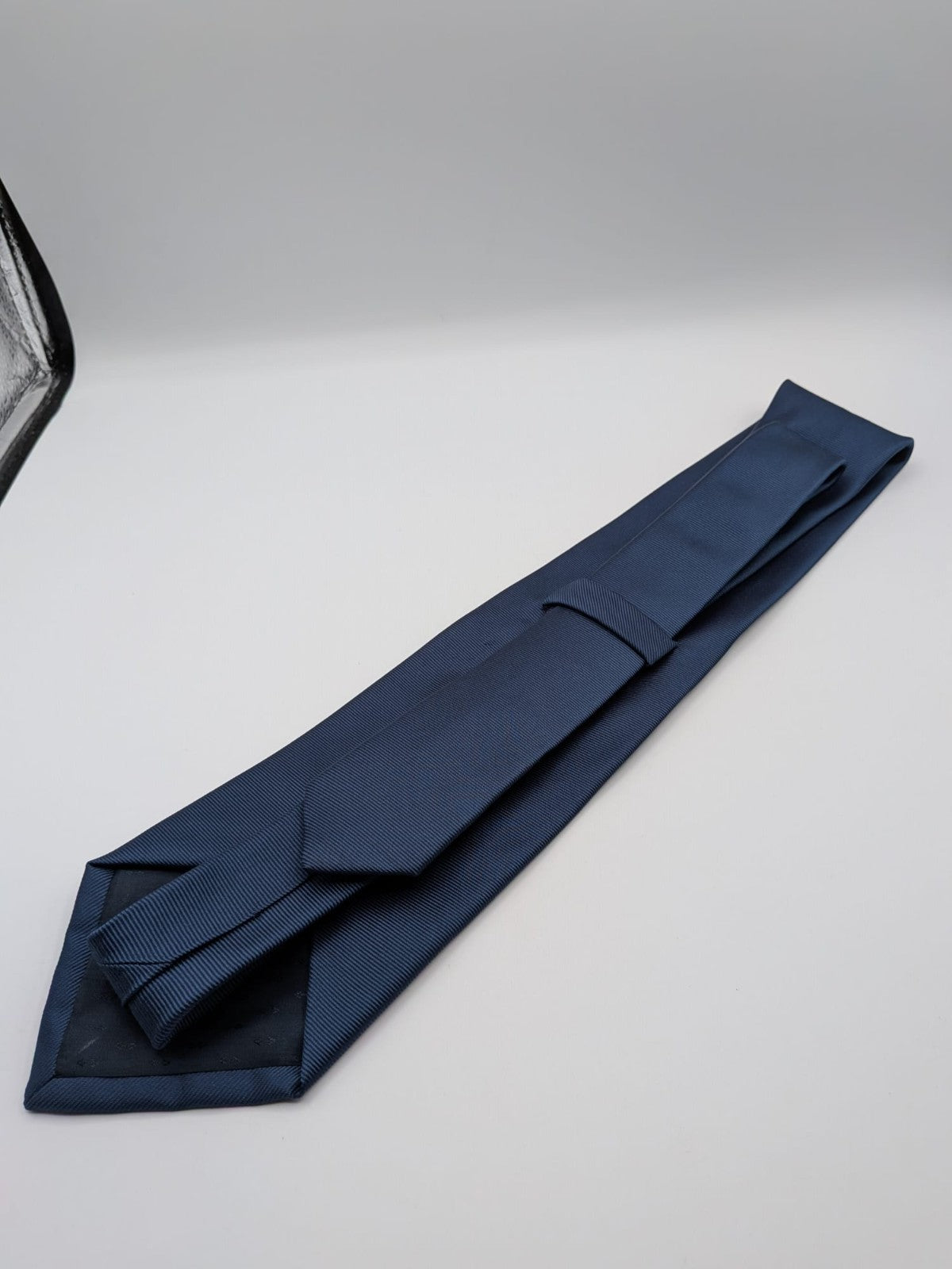 Cravatta Uomo Blu Avio Tinta Unita 100% Seta Made in Italy Elegante e Classica