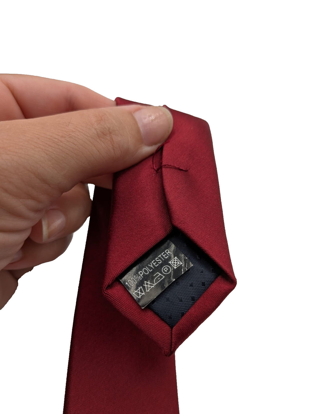Cravatta Uomo Bordeaux Tinta Unita Elegante 100% Poliestere