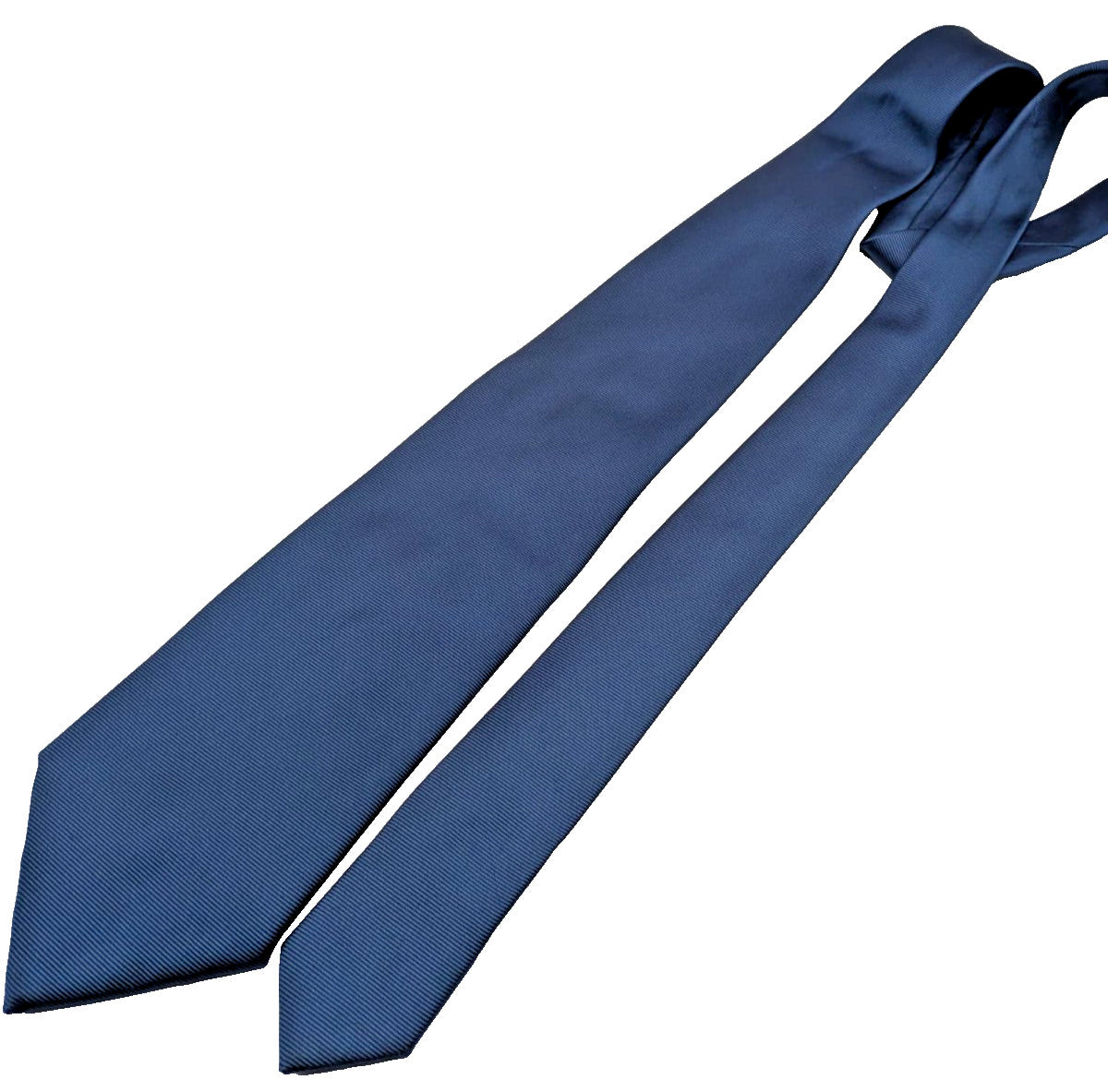 Cravatta Uomo Blu Avio Tinta Unita 100% Seta Made in Italy Elegante e Classica