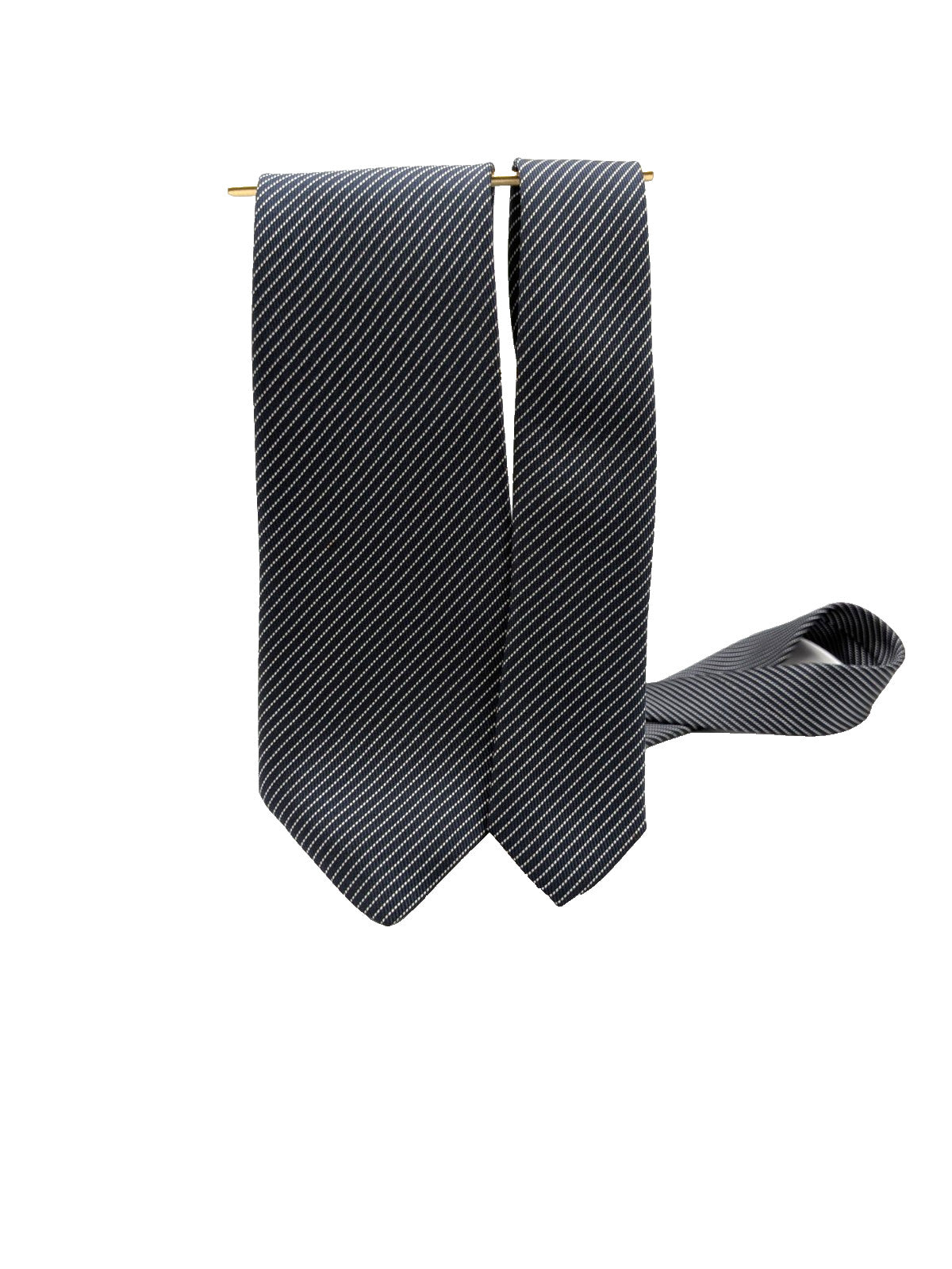 Clubmen of London Cravatta Uomo Grigio Antracite Righe Argento Made in Italy 8 c