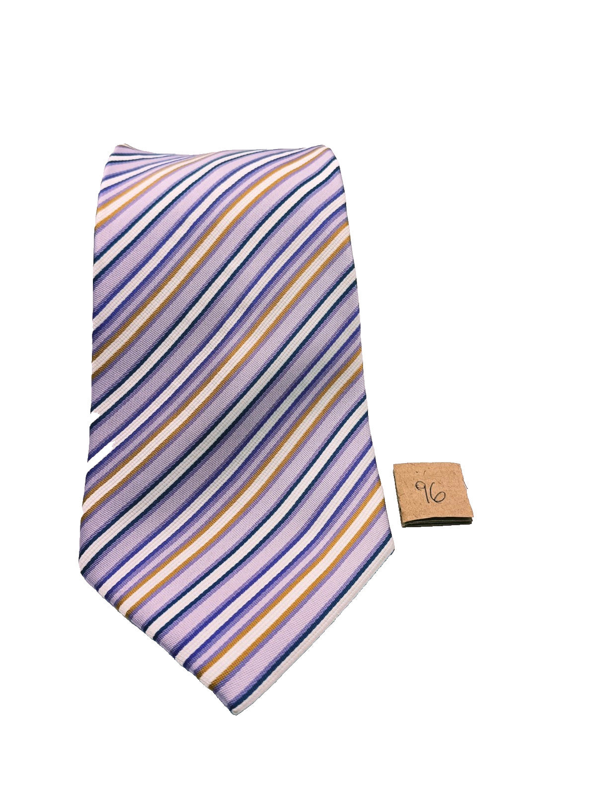 Cravatta SOLDANI Regimental Vintage 100% Seta Righe Viola Oro Elegante Italia