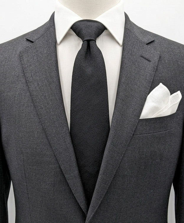 Cravatta uomo grigio antracite misto seta - foto 1