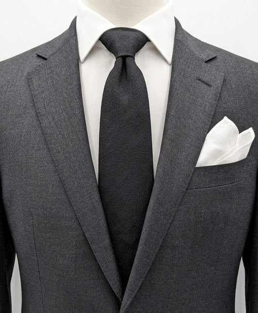 Cravatta uomo grigio antracite misto seta - foto 1