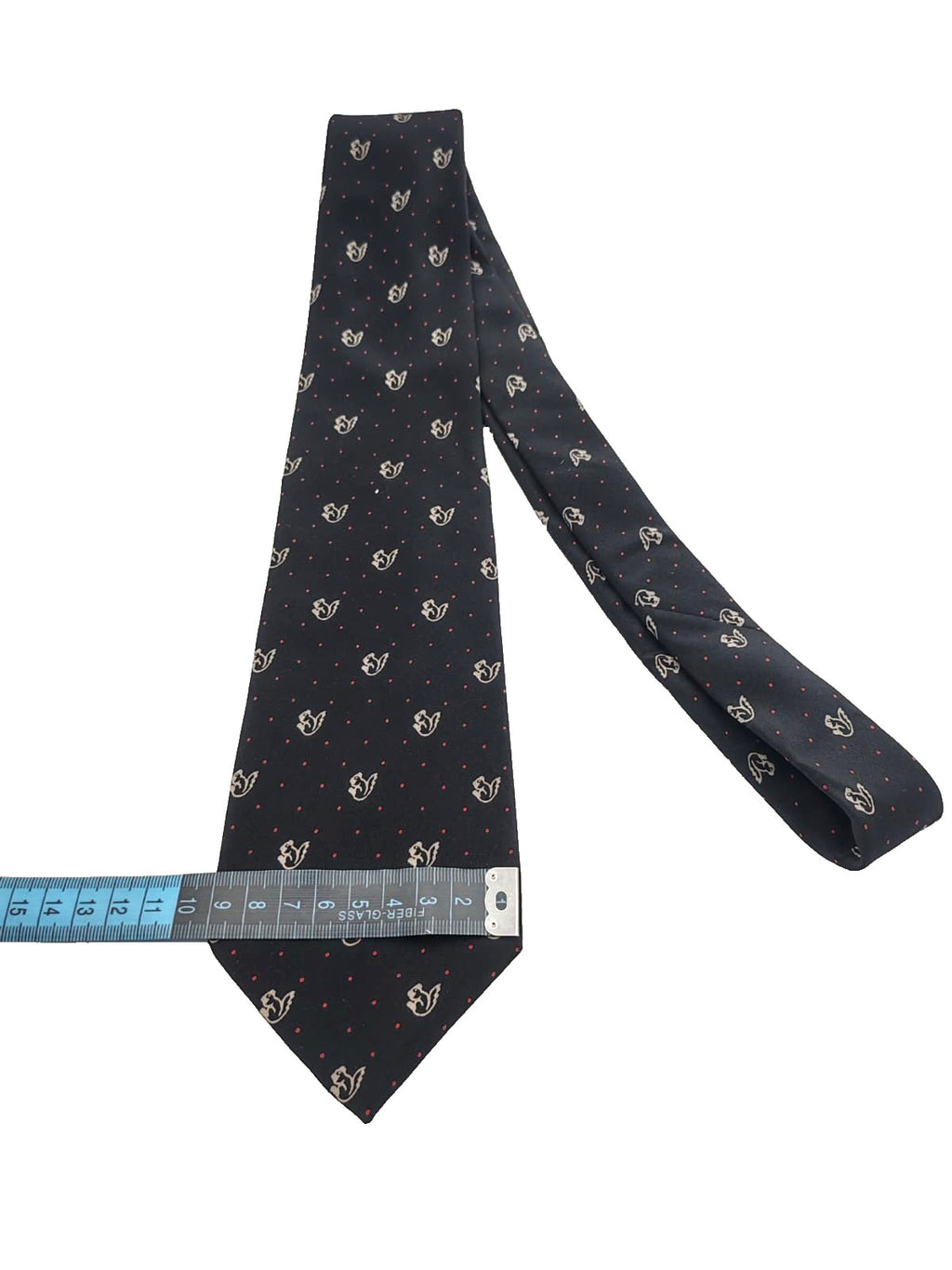 Cravatta PIERRE CARDIN Vintage Seta Blu Pois Rossi Scudieri Silk Tie 9cm Paris