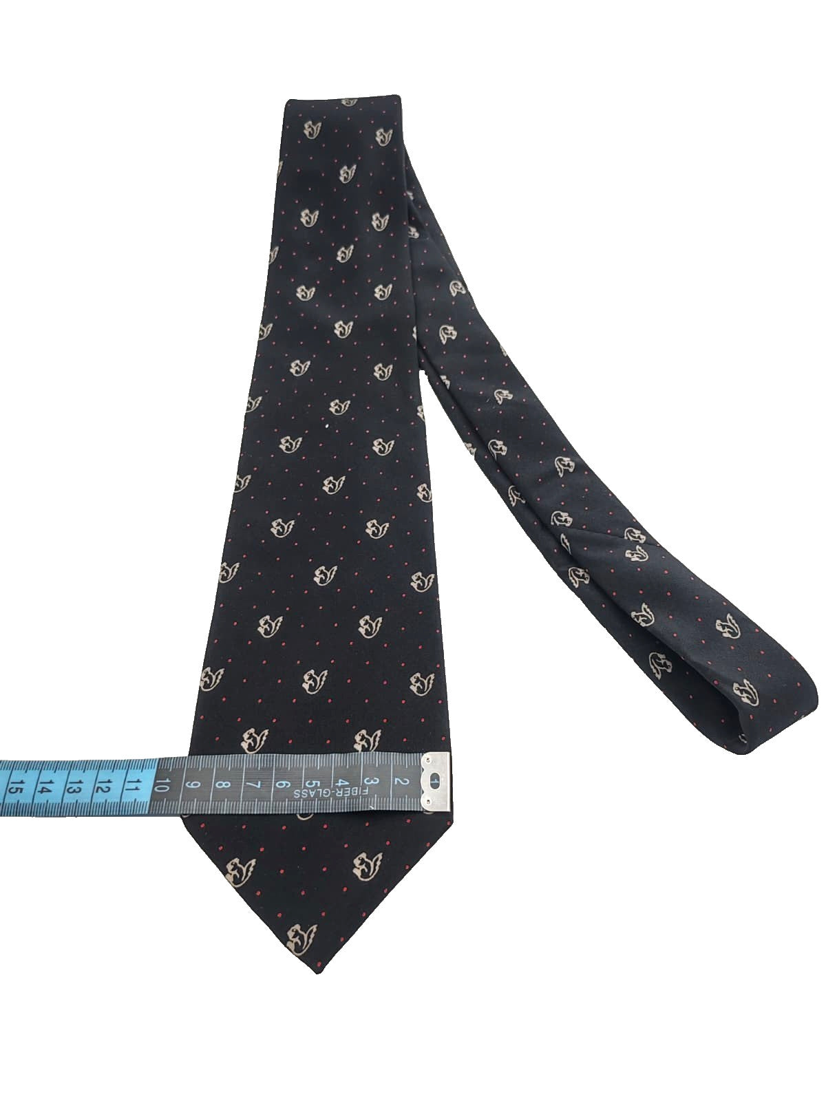 Cravatta PIERRE CARDIN Vintage Seta Blu Pois Rossi Scudieri Silk Tie 9cm Paris
