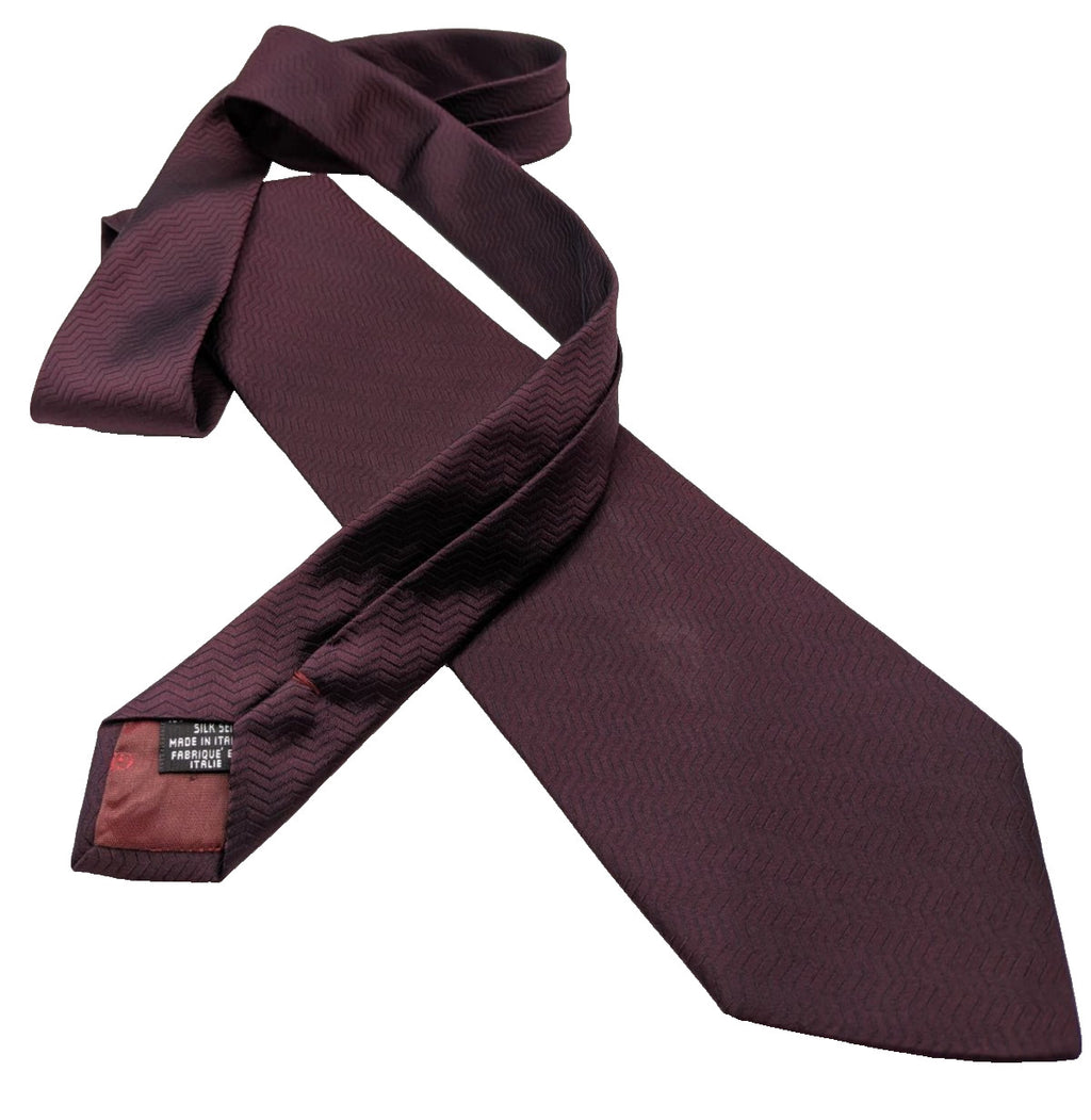 Armani Collezioni Cravatta Uomo 100% Seta Made in Italy Bordeaux Jacquard 9 cm