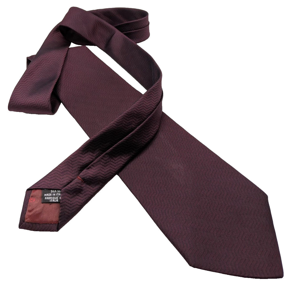 Armani Collezioni Cravatta Uomo 100% Seta Made in Italy Bordeaux Jacquard 9 cm