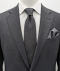 Clubmen of London Cravatta Uomo Grigio Antracite Righe Argento Made in Italy 8 c