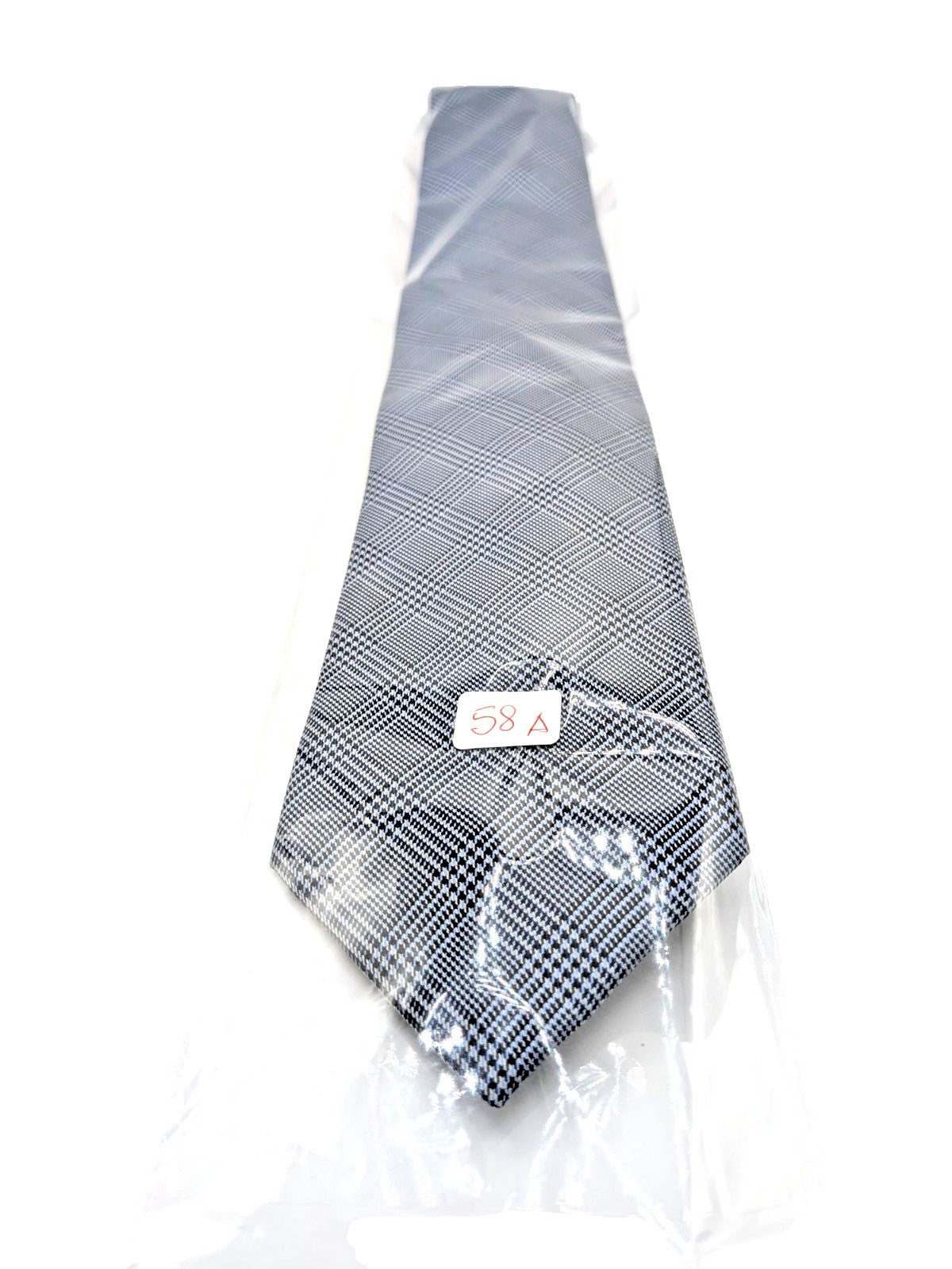 Cravatta Uomo Kirkland Signature 100% Seta Grigio Azzurro Principe di Galles
