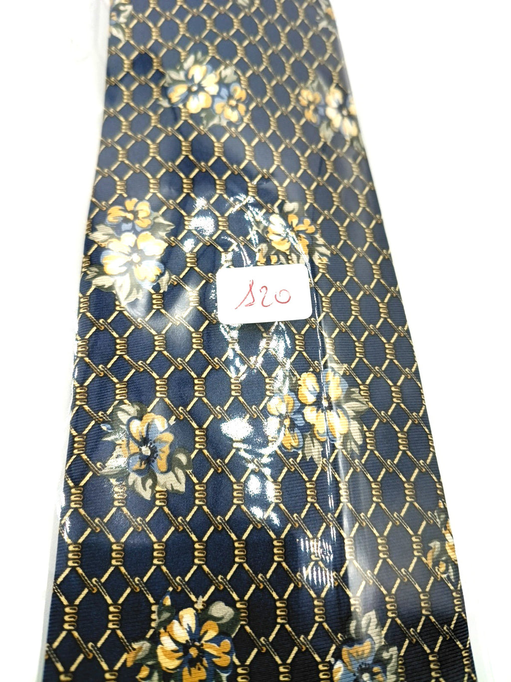 Cravatta HALEXANDER 100% Seta Blu Fantasia Floreale Vintage Made in Italy 9cm