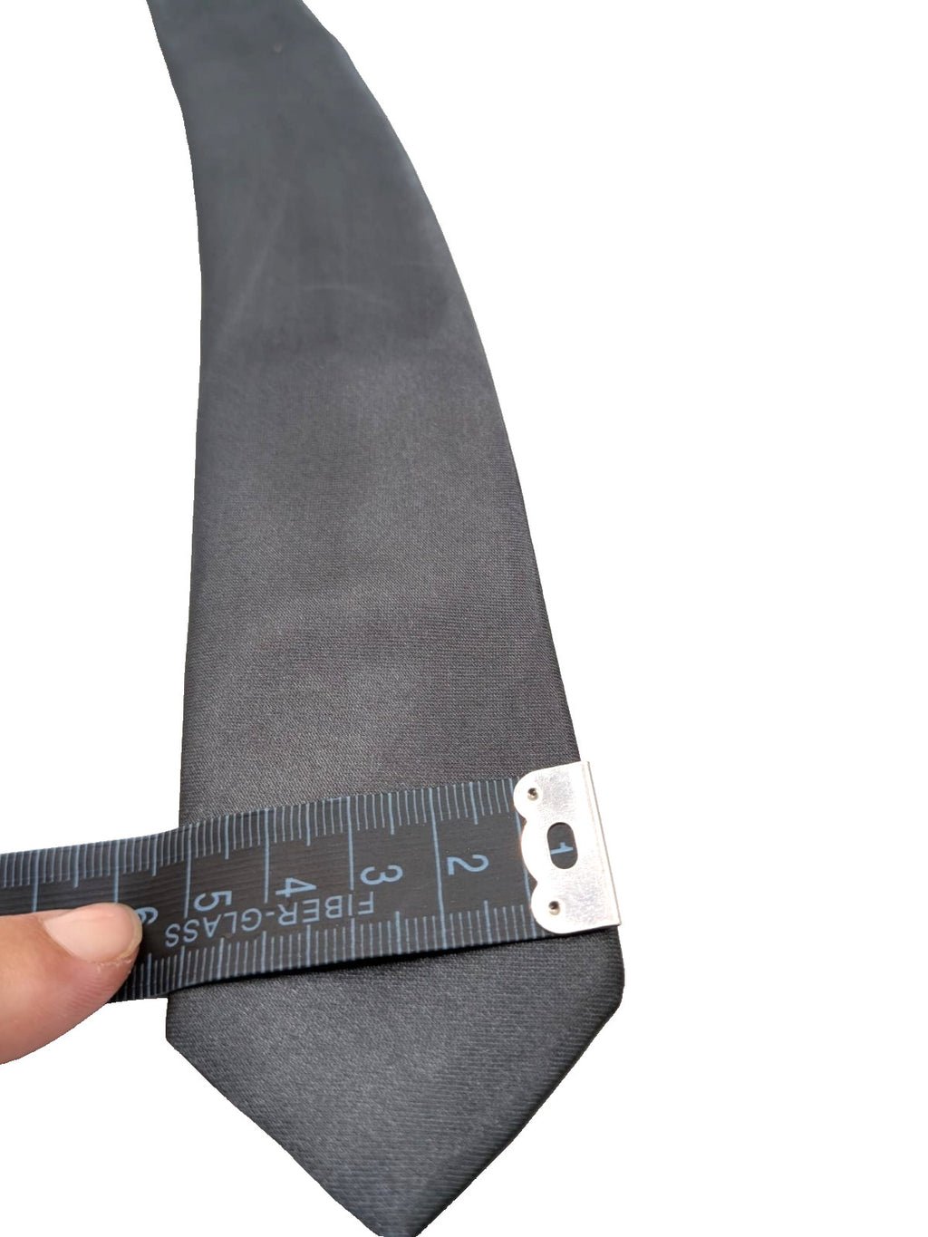 Cravatta Slim Grigio Antracite Uomo 100% Poliestere Tinta Unita Elegante 5 cm