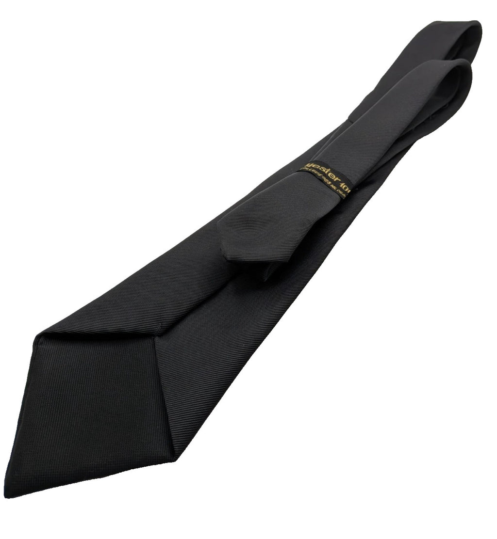 Bianca black necktie 100% polyester diagonal texture elegant design