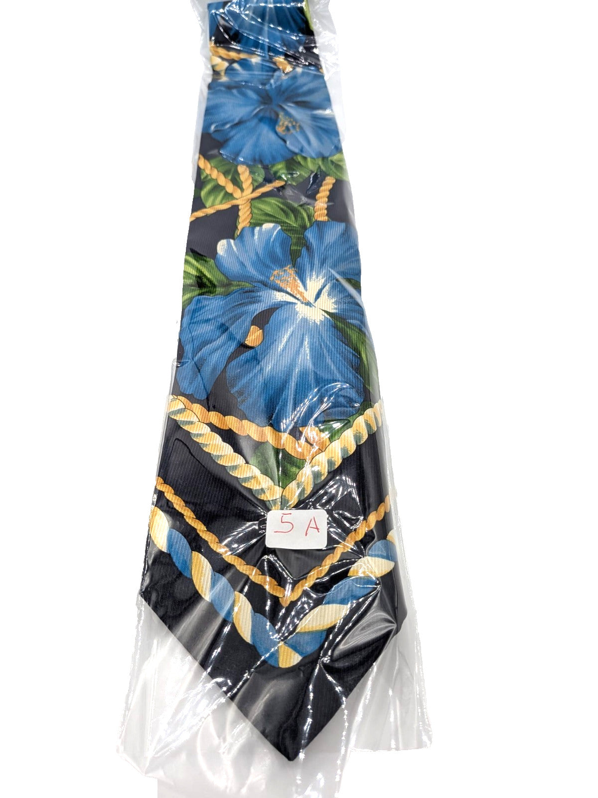 Cravatta KENZO 100% Seta Made Italy Floreale Blu Vintage Luxury Uomo 9 cm