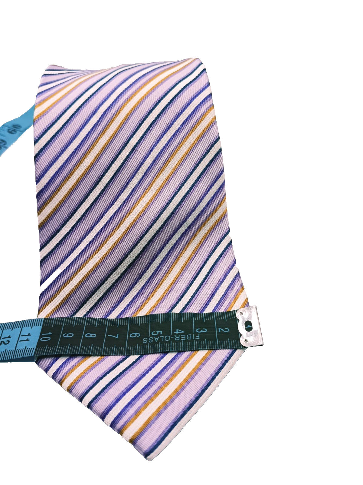 Cravatta SOLDANI Regimental Vintage 100% Seta Righe Viola Oro Elegante Italia