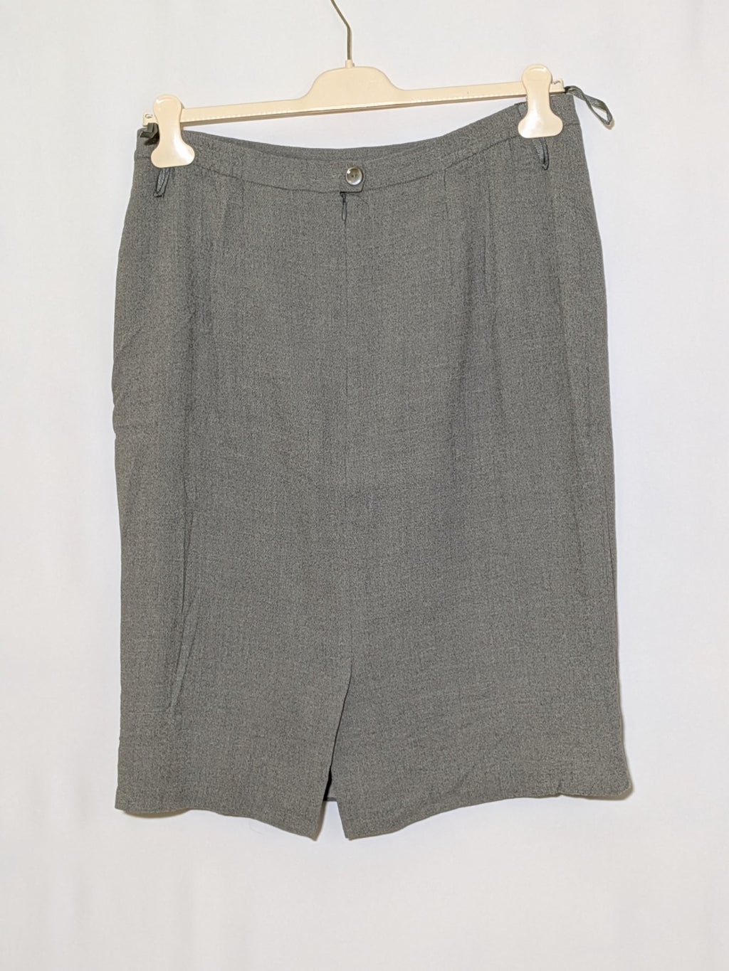 Tailleur Vintage GIL BRET Lana Viscosa Grigio Completo Giacca Gonna Donna Tg 46