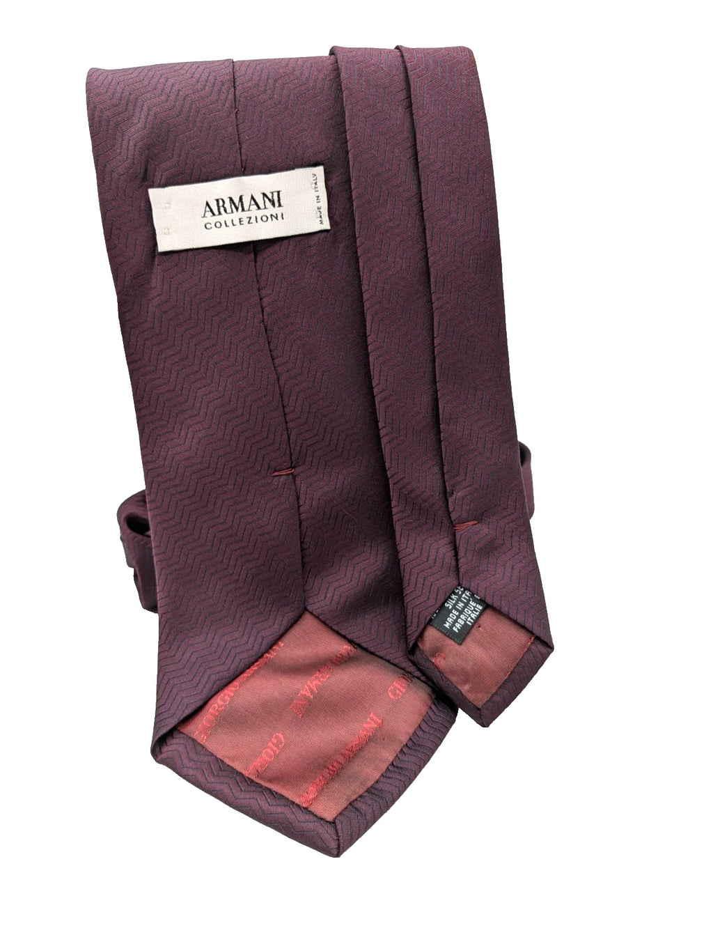 Armani Collezioni Cravatta Uomo 100% Seta Made in Italy Bordeaux Jacquard 9 cm